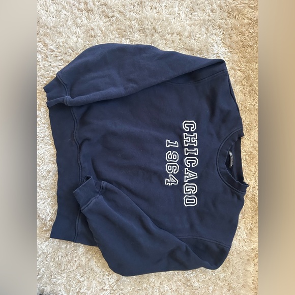 Zara Dark Blue Crewneck Sweatshirt - Picture 1 of 2